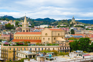 Fototapeta na wymiar Beautiful view of old city of Messina, Sicily.