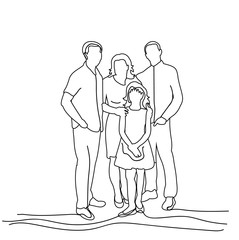 sketch family on white background