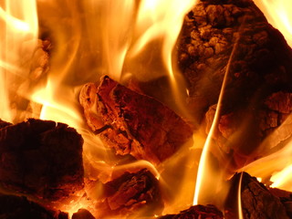 Fireplace - Burning Coal Lumps