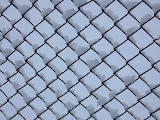 Wire Fence In the Snowy Winter