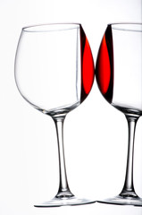 Red wine isolated