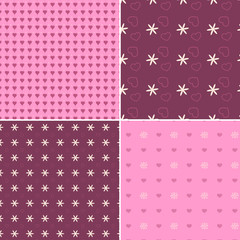 Vector heart pattern set. St Valentine design elements.