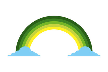 green rainbow color cloud magic fantasy vector illustration