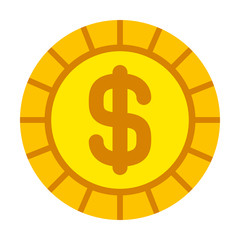 golden coin money dollar cash icon vector illustration