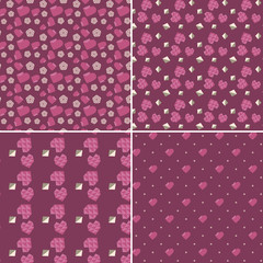 Vector heart pattern set. St Valentine design elements.