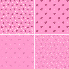 Vector heart pattern set. St Valentine design elements.