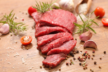raw beef and spices