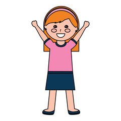 Fototapeta premium cute little girl happy character vector illustration