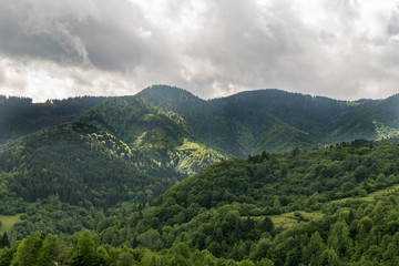 Fototapeta premium Mountains around Vlkolinec