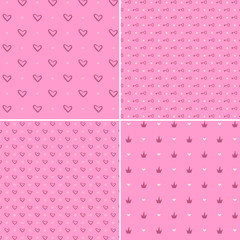 Vector heart pattern set. St Valentine design elements.