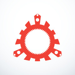 Rotor of rotary Wankel engine. Vector illustration