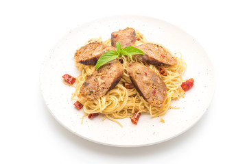 Stir-Fried Spaghetti with Sai Aua (Notrhern Thai Spicy Sausage)
