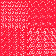 Vector heart pattern set. St Valentine design elements.