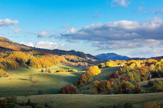 Polonina Wetlinska in Bieszczady mountains at autumn, Podkarpackie, Poland