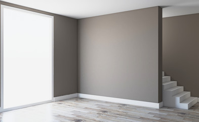 Blank room. 3D rendering.