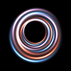 Neon circles background. Abstract bright neon background. Vibrant rings.