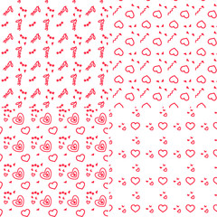 Vector heart pattern set. St Valentine design elements.