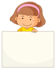 Little girl and blank paper