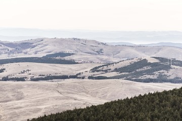 Fototapeta na wymiar mountain landscape with hills and fields