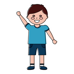happy cartoon boy young character portrait vector illustration