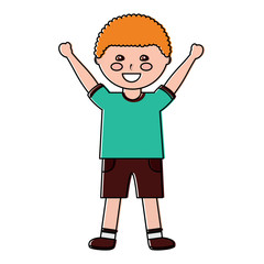 happy cartoon boy young character portrait vector illustration