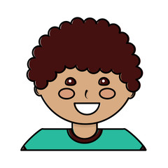 portrait happy young boy character vector illustration