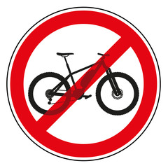 Panneau VTT Électrique e-bike interdit