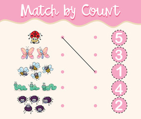 Match by count with different types of insects