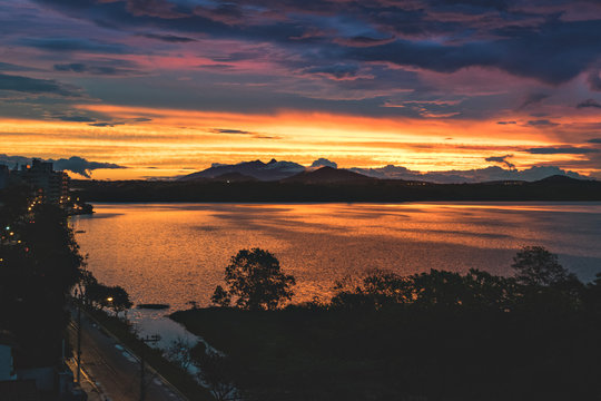 Sunset on the lake, Macaé, Brazil
