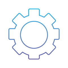 gear setting wheel technology icon vector illustration blue and purple line design