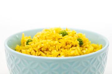 Homemade Chinese fried rice with vegetables and fried eggs