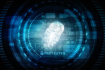 
Fingerprint Scanning Technology Concept 2d Illustration