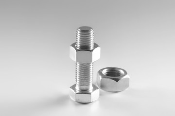 Screw equipment on isolated background
