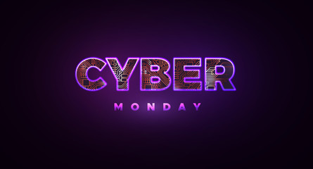 Cyber Monday. Promotional online sale event