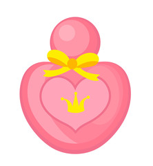 Perfume pink icon, cartoon style. Isolated on white background. Vector illustration