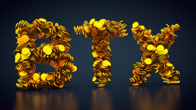 goldene M&uuml;nzen formen Kryptow&auml;hrung Bitcore