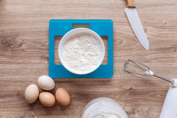 bowl on the kitchen scales