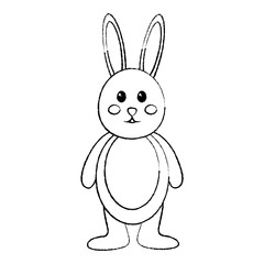 cute standing little bunny adorable cartoon vector illustration