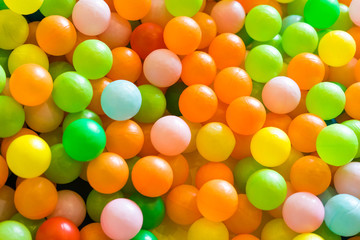 Many colorful balls at kids playground