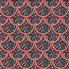 Dotted mosaic seamless pattern.