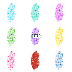 Vector dotted colourful map of Qatar.