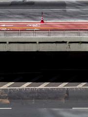 bike lane in paulista avenue at sao paulo ouver a tunnel entrance