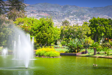 Fountains in Santa Catarina Park, Madeira