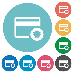 Credit card certified service provider flat round icons