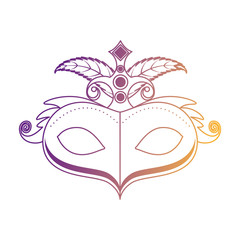 carnival mask with feathers vector illustration design