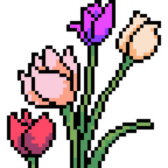 vector pixel art flower