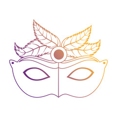 carnival mask with feathers vector illustration design