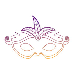 carnival mask with feathers vector illustration design