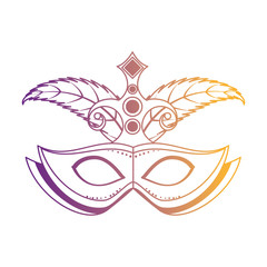 carnival mask with feathers vector illustration design