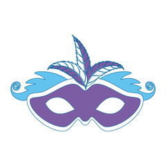 carnival mask with feathers vector illustration design